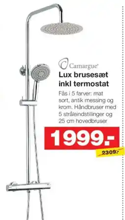 Bauhaus Camargue Lux brusesæt inkl termostat tilbud