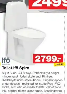 Bauhaus Ifö geberit group toilet ifö spira tilbud