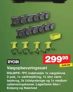 Bauhaus RYOBI Vægopbevaringssæt tilbud