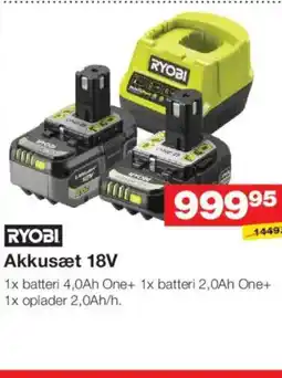 Bauhaus Ryobi akkusæt 18v tilbud