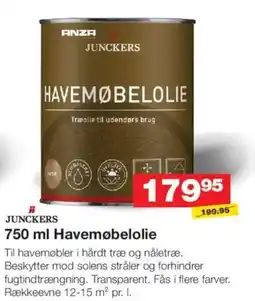 Bauhaus Junckers havemøbelolie tilbud