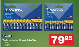 Bauhaus Varta batterier 12 pak aaa/aa tilbud
