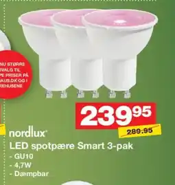 Bauhaus Nordlux led spotpære smart 3-pak tilbud