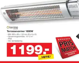 Bauhaus Termo terrassevarmer 1800w tilbud