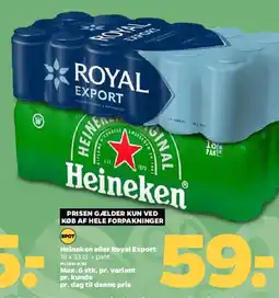 Netto Heineken eller Royal Export (pakke) tilbud