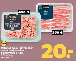 Netto Velsmag flæsk i skiver eller hakket gris- og kalvekød tilbud