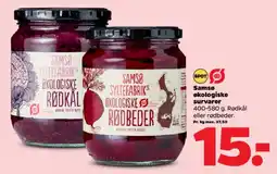 Netto Samsø Syltetabrik økologiske survarer (rødkål / rødbeder) tilbud
