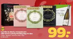 Netto Bag-in-Box (Castillo de María / Il Capolavoro / Ernst Ludwig Riesling) tilbud