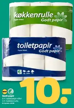 Netto Toiletpapir eller køkkenrulle (Godt papir) tilbud