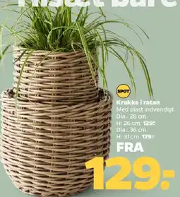 Netto Krukke i rattan tilbud