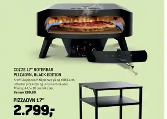 Cozze 17" Roterbar pizzaovn, black edition