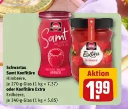 REWE DE Schwartau Samt Konfitüre oder Konfitüre Extra, EUR 1.99 tilbud