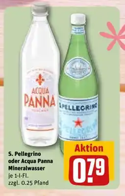 REWE DE S. Pellegrino oder Acqua Panna Mineralwasser, EUR 0.79 tilbud