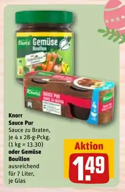 REWE DE Knorr Sauce Pur oder Gemüse Bouillon, EUR 1.49 tilbud