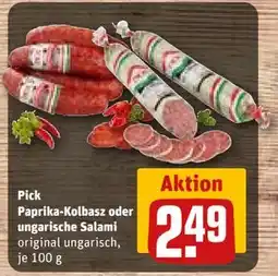 REWE DE Pick Paprika-Kolbasz oder ungarische Salami, EUR 2.49 tilbud