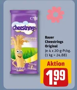 REWE DE Bauer Cheestrings Original, EUR 1.99 tilbud
