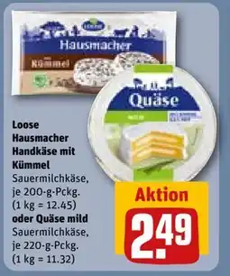 REWE DE Loose Hausmacher Handkäse mit Kümmel oder Quäse mild, EUR 2.49 tilbud