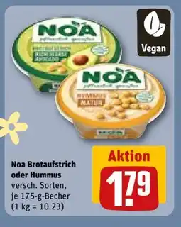 REWE DE Noa Brotaufstrich oder Hummus, EUR 1.79 tilbud