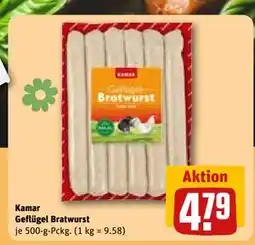 REWE DE Kamar Geflügel Bratwurst, EUR 4.79 tilbud