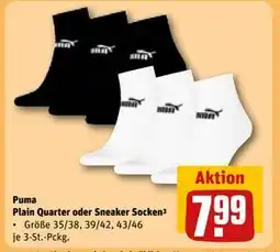 REWE DE Puma Plain Quarter oder Sneaker Socken³, EUR 7.99 tilbud