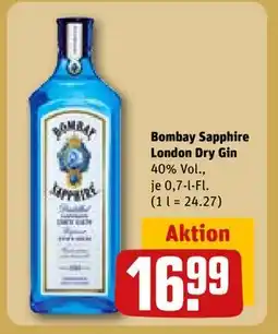REWE DE Bombay Sapphire London Dry Gin, EUR 16.99 tilbud