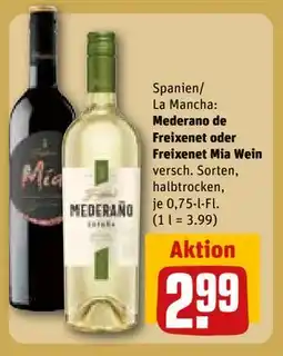 REWE DE Mederano de Freixenet oder Freixenet Mia Wein, EUR 2.99 tilbud