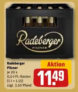 REWE DE Radeberger Pilsner, EUR 11.49 tilbud