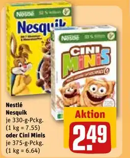 REWE DE Nestlé Nesquik oder Cini Minis, EUR 2.49 tilbud