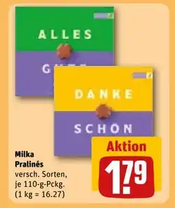 REWE DE Milka Pralinés, EUR 1.79 tilbud
