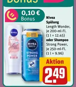REWE DE Nivea Spülung oder Shampoo Strong, EUR 2.49 tilbud