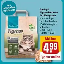 REWE DE ZooRoyal Tigrooo Öko Komfort Klumpstreu, EUR 4.99 tilbud