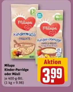 REWE DE Milupa Kinder-Porridge oder Müsli, EUR 3.99 tilbud