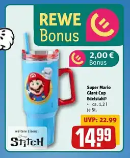 REWE DE Super Mario Giant Cup Edelstahl, EUR 14.99 tilbud