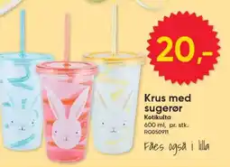 BigDollar Krus med sugerør kotikulta tilbud