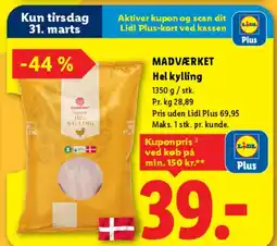 Lidl MADVÆRKET hel kylling tilbud
