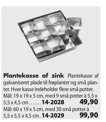 Plantekasse af zink