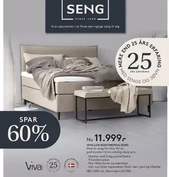 SENG VIVA LUX KONTINENTALSENG tilbud