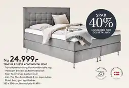 SENG TEMPUR RELIEVE KONTINENTALSENG tilbud