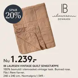 SENG IB LAURSEN VINTAGE QUILT SENGETÆPPE tilbud