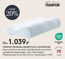 SENG TEMPUR ORIGINAL SMARTCOOL HOVEDPUDE tilbud