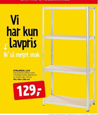 jem & fix Stålreol lux tilbud
