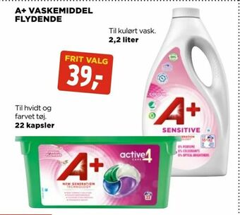 jem & fix A+ vaskemiddel flydende tilbud
