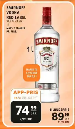 Scandinavian Park SMIRNOFF VODKA RED LABEL tilbud
