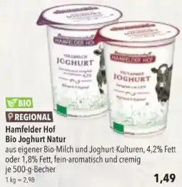 Citti Hamfelder Hof Bio Joghurt Natur tilbud