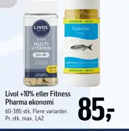 Føtex Livol +10% eller Fitness Pharma økonomi tilbud