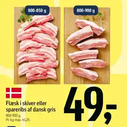 Føtex Flæsk i skiver eller spareribs af dansk gris tilbud