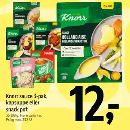 Føtex Knorr sauce 3-pak, kopsuppe eller snack pot tilbud