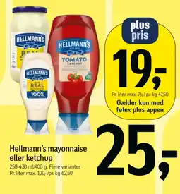 Føtex Hellmann's mayonnaise eller ketchup tilbud