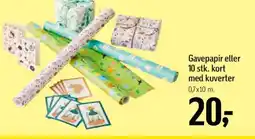 Føtex Gavepapir eller 10 stk. kort med kuverter tilbud