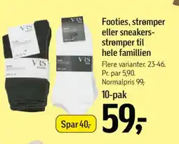 Føtex Footies, strømper eller sneakers- strømper til hele famillien tilbud